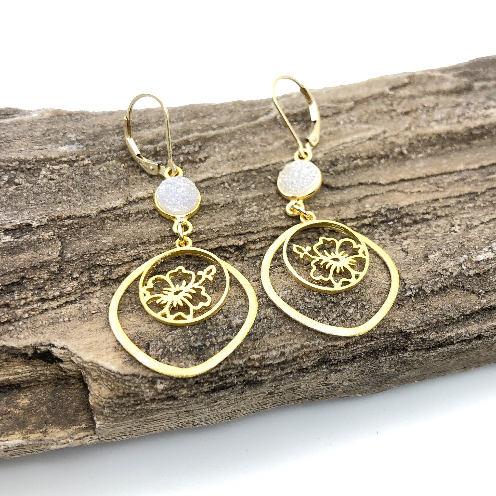 Framed Hibiscus Charm (2 Metal Options Available) - 1 pc.