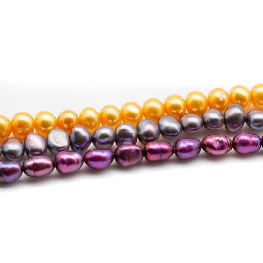 Freshwater Pearl 3-Strand Set - Mardi Gras