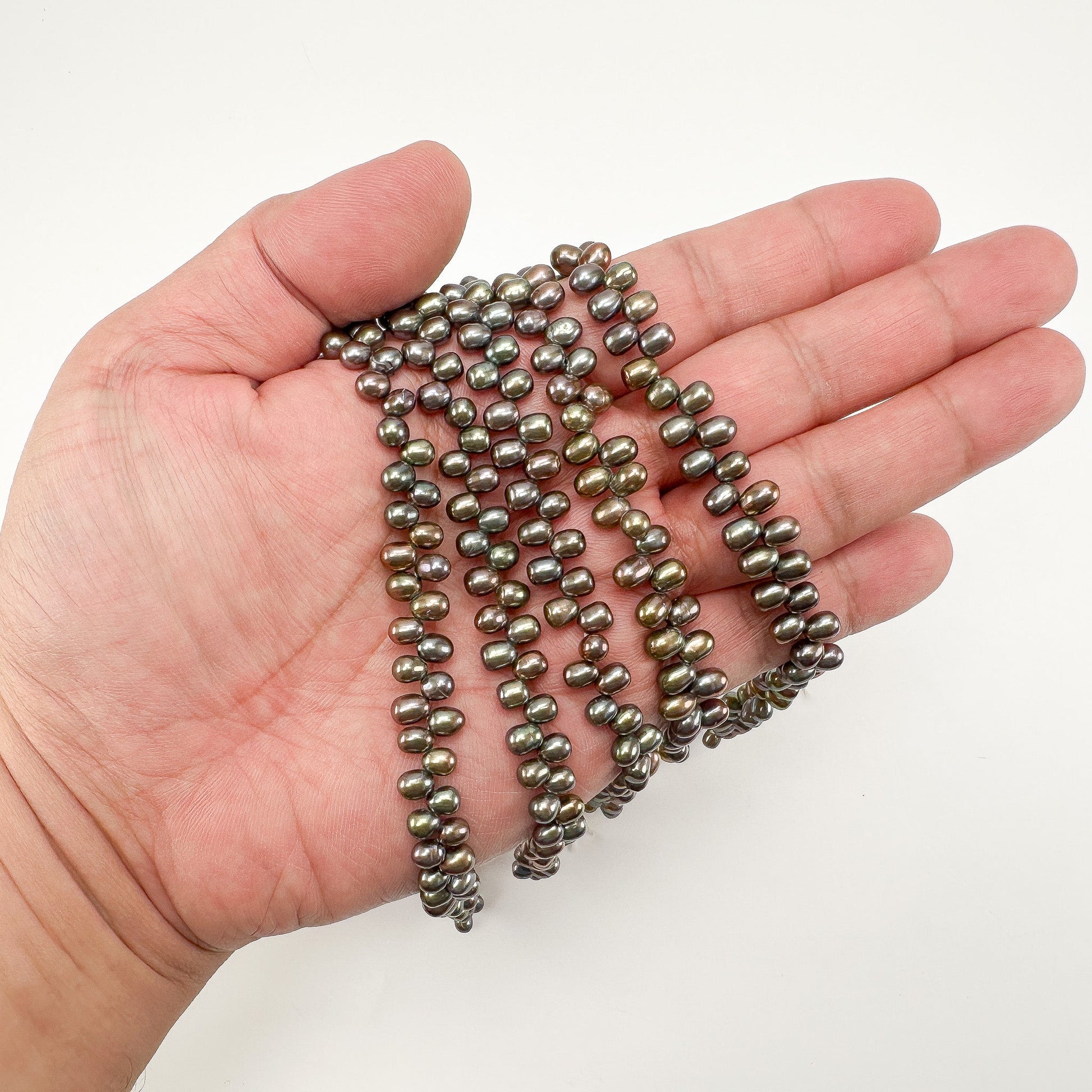 Freshwater Pearl 4-4.5mm Tip Drilled Purple Brown Potato Bead - 8" Strand (GEM2267)-The Bead Gallery Honolulu