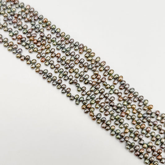 Freshwater Pearl 4-4.5mm Tip Drilled Purple Brown Potato Bead - 8" Strand (GEM2267)-The Bead Gallery Honolulu