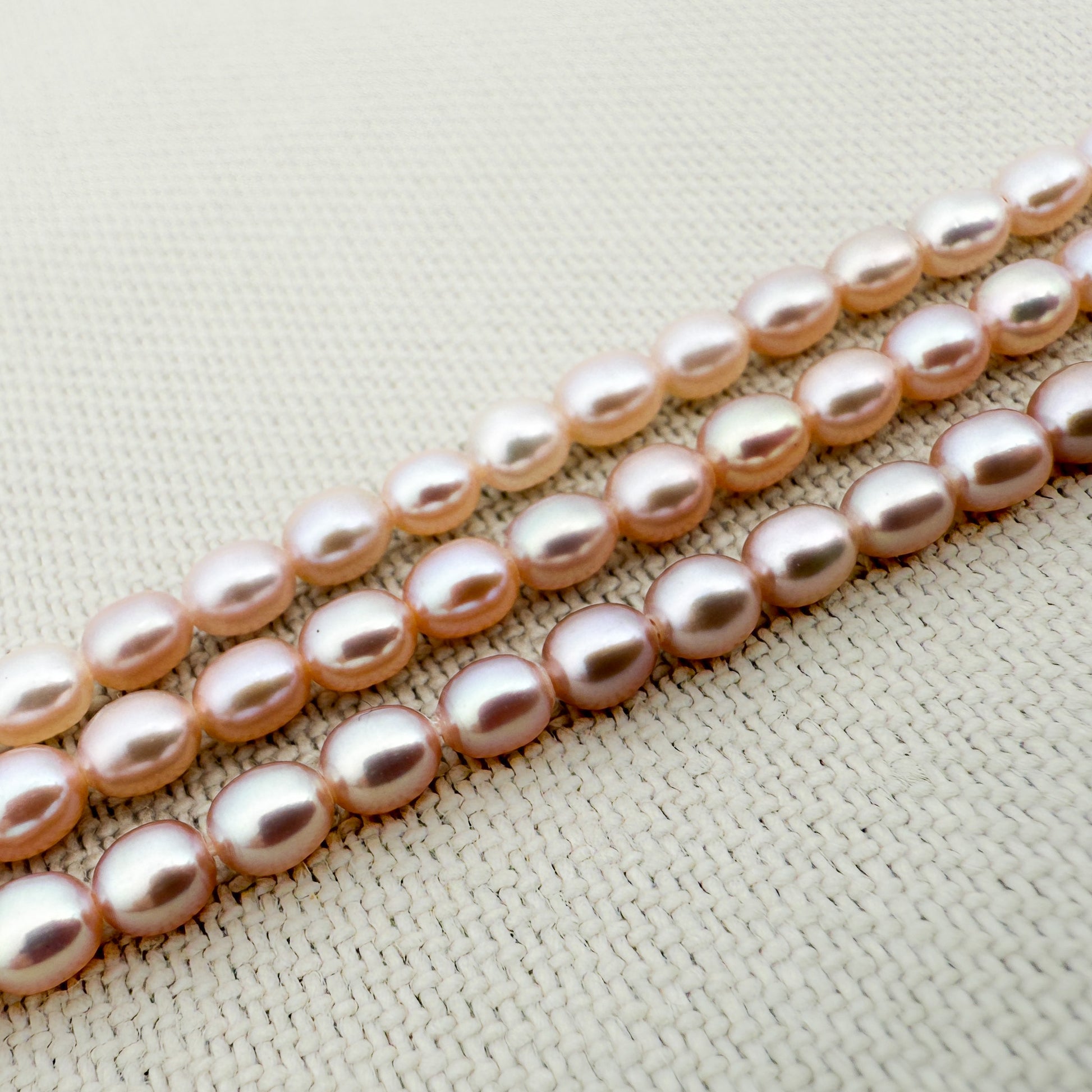 Freshwater Pearl 4mm Pink Potato Long-Drill Bead - 8" Strand (GEM840)-The Bead Gallery Honolulu