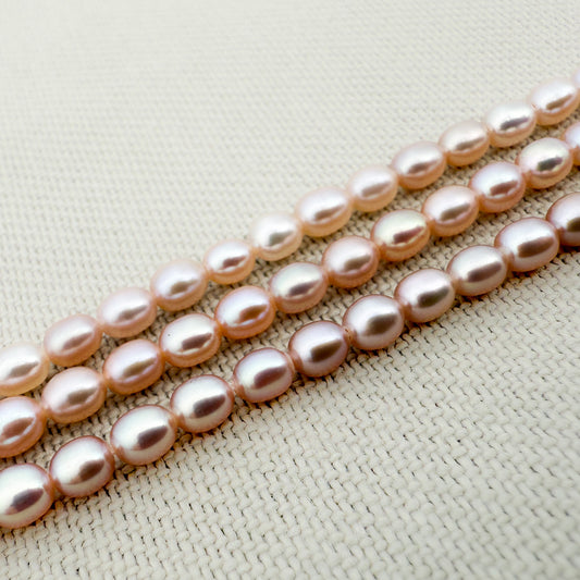 Freshwater Pearl 4mm Pink Potato Long-Drill Bead - 8" Strand (GEM840)-The Bead Gallery Honolulu