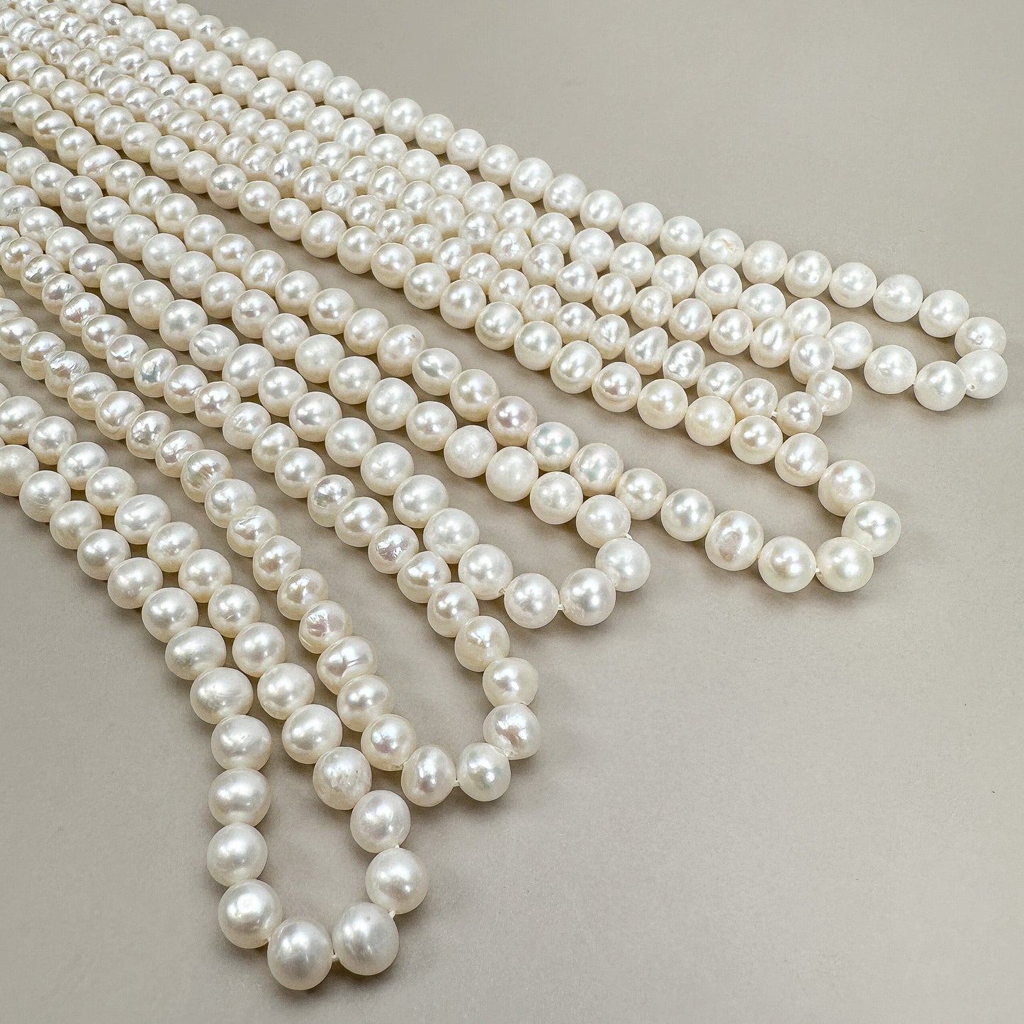 Freshwater Pearl 6.5-7mm White Potato - 16" Strand (GEM1651)-The Bead Gallery Honolulu