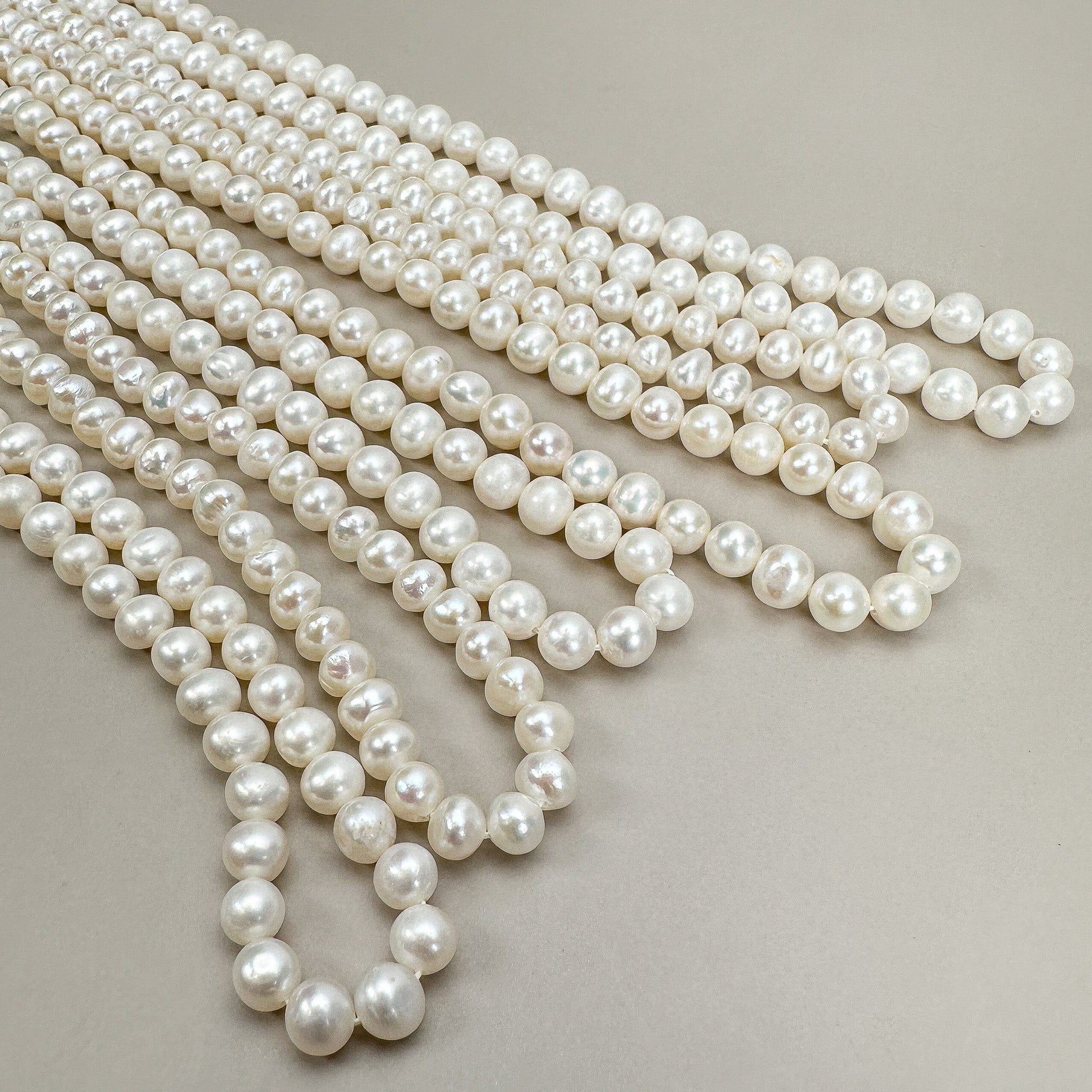 Freshwater Pearl 6.5-7mm White Potato - 16" Strand (GEM1651)-The Bead Gallery Honolulu