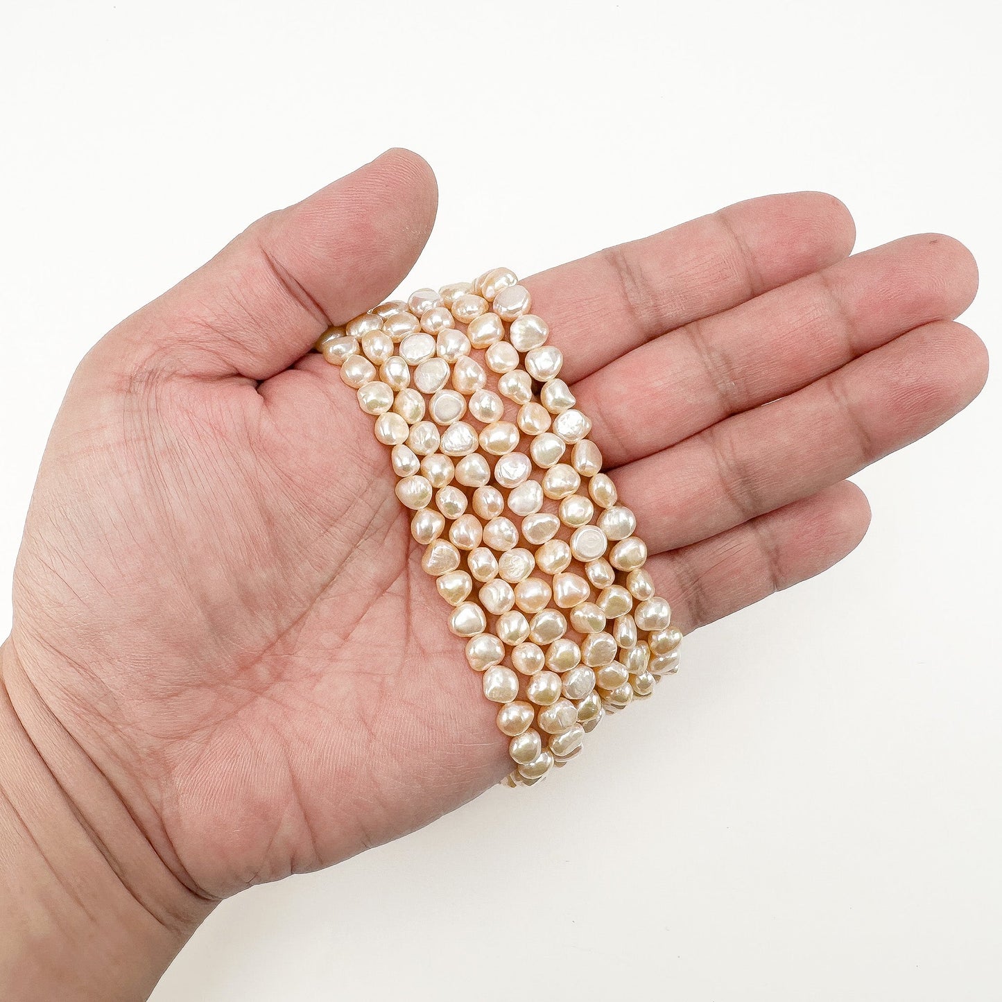 Freshwater Pearl 6-6.5mm Peach Nugget Bead - 8" Strand (GEM2271)-The Bead Gallery Honolulu