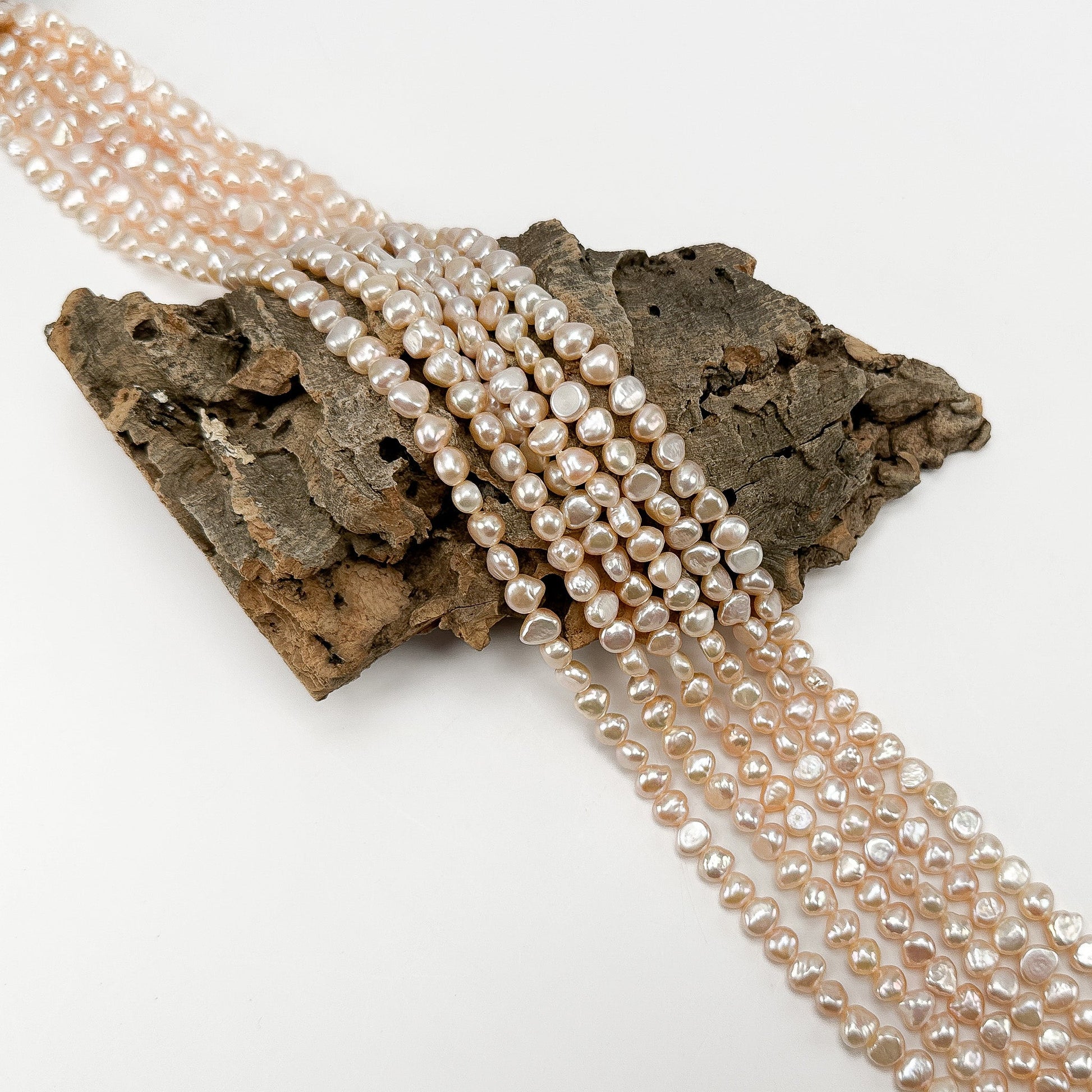 Freshwater Pearl 6-6.5mm Peach Nugget Bead - 8" Strand (GEM2271)-The Bead Gallery Honolulu