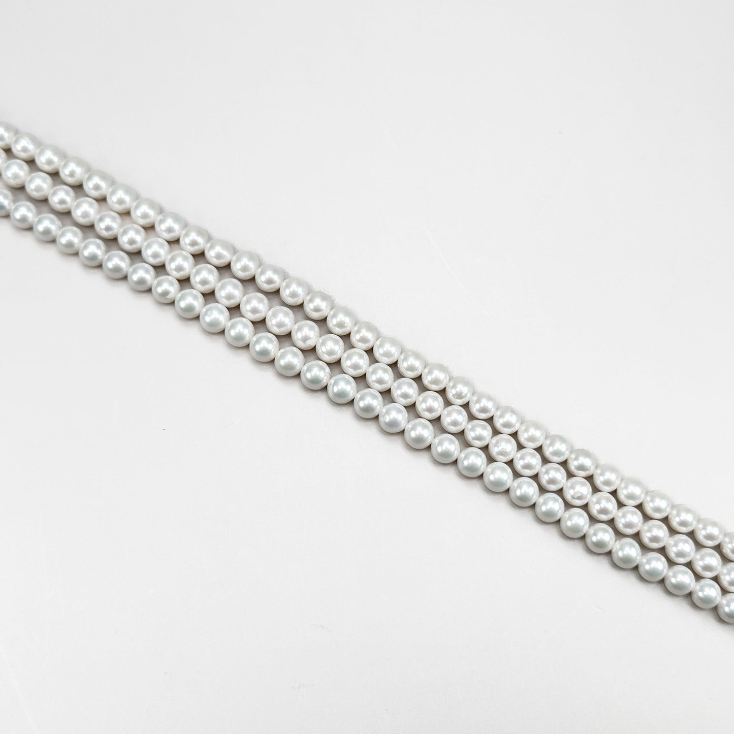 Freshwater Pearl 7mm White Round Bead - 8" Strand (GEM616/P3296)-The Bead Gallery Honolulu