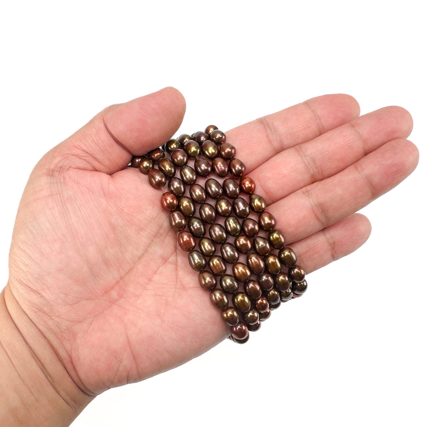 Freshwater Pearl 8-9mm Brown Potato Bead - 8" Strand (GEM2257)-The Bead Gallery Honolulu