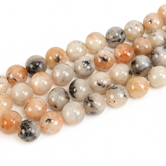 Sunstone with Mica 8mm Smooth Round Bead - 7.5" Strand (GEM2451)-The Bead Gallery Honolulu