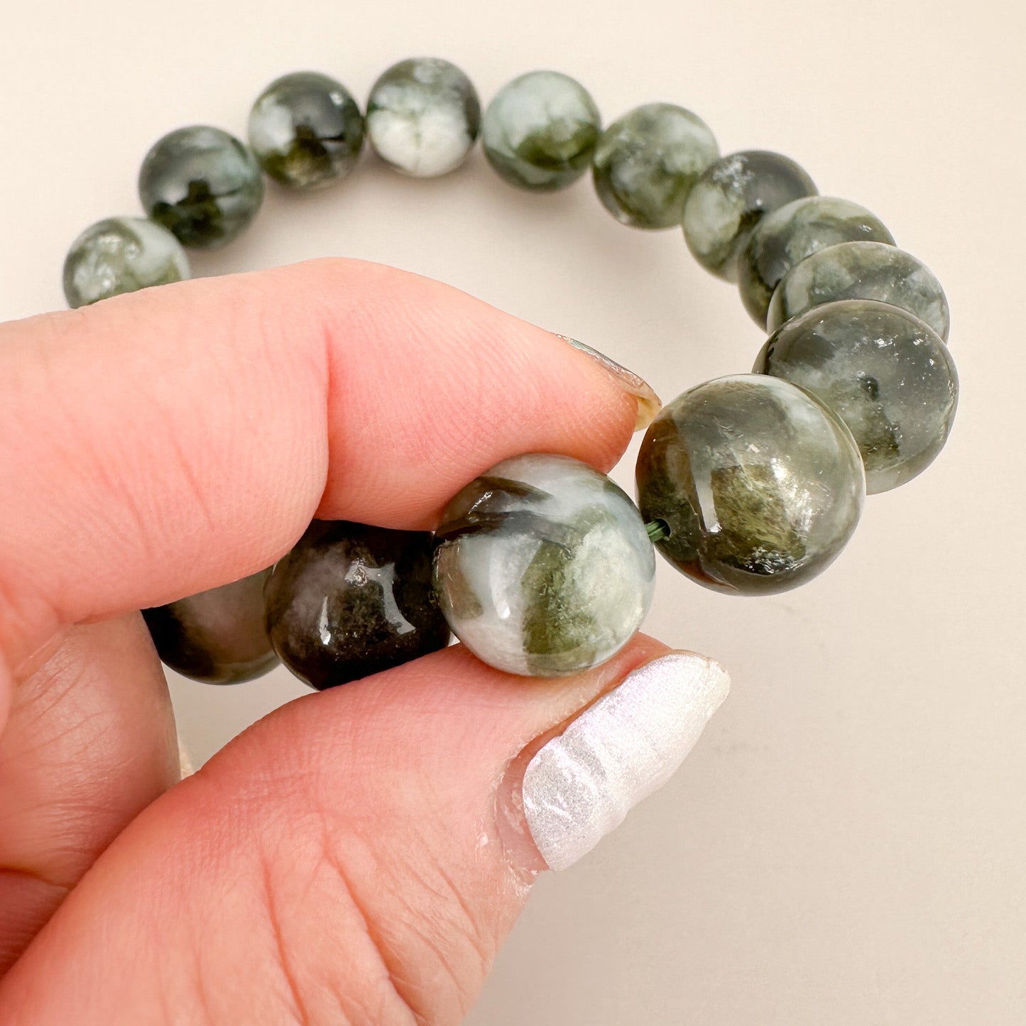 Green Lepidolite 12.5mm Smooth Round Bead - 1 pc. (P3137)-The Bead Gallery Honolulu