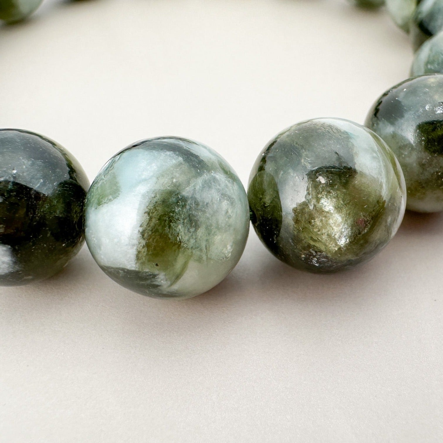 Green Lepidolite 12.5mm Smooth Round Bead - 1 pc. (P3137)-The Bead Gallery Honolulu
