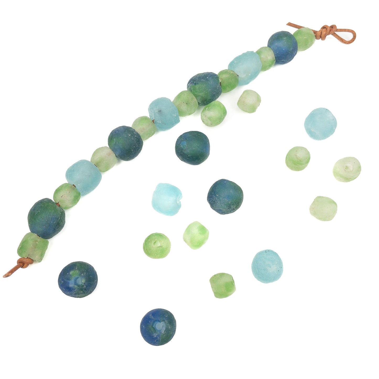 Hanauma Bay Rustic African Recycled Glass Bead Mix - 15 pcs.