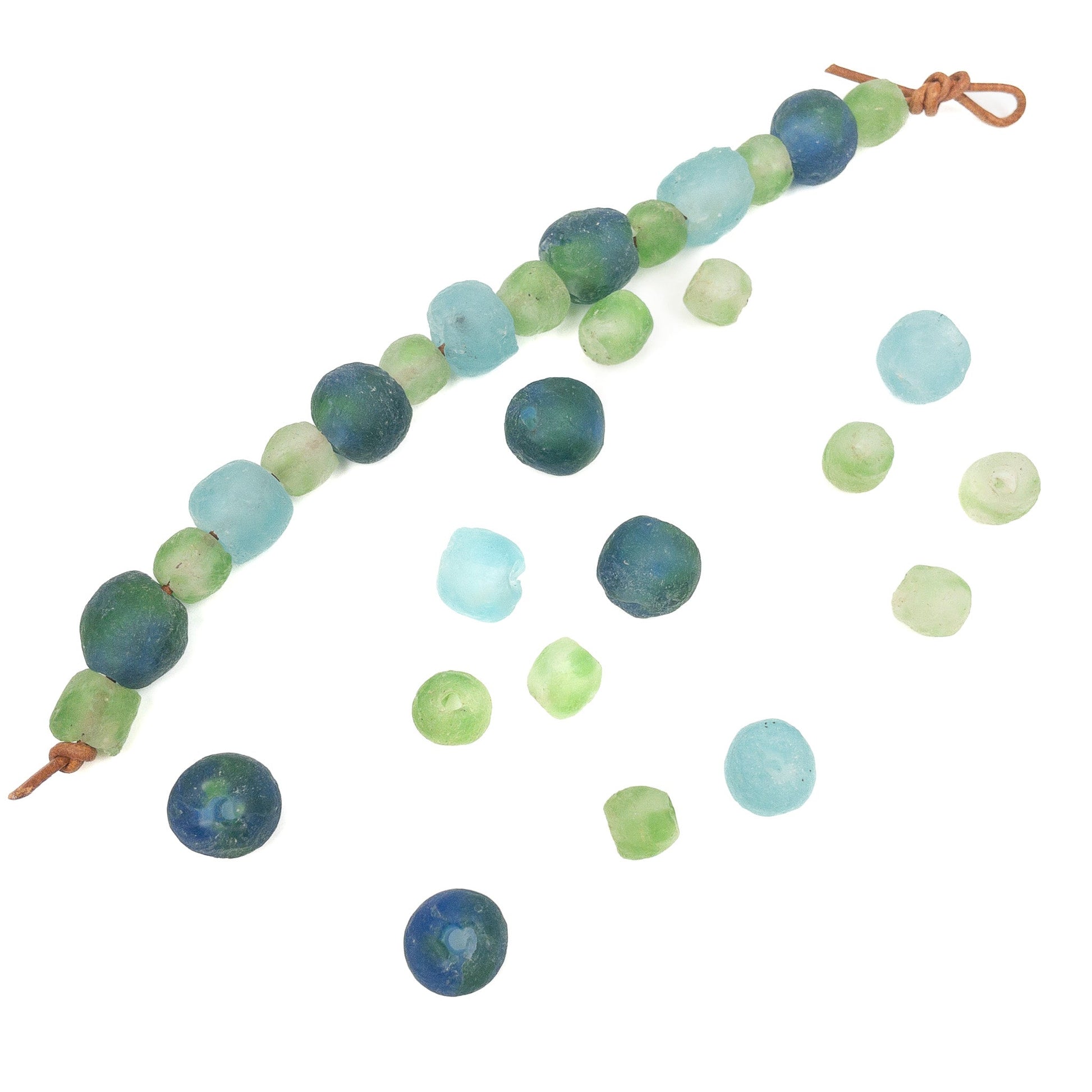 Hanauma Bay Rustic African Recycled Glass Bead Mix - 15 pcs.