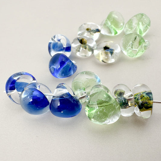 Handmade Borosilicate Glass Bead Mix - 15 pcs. (Z267)-The Bead Gallery Honolulu