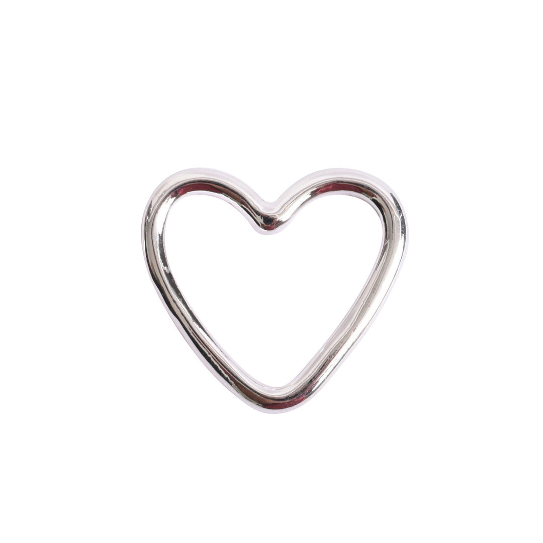Heart 24x22mm Plated Brass Hoop Charm (2 Metal Options) - 1 pc. (M1970)-The Bead Gallery Honolulu