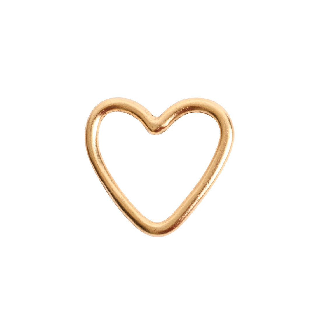 Heart 24x22mm Plated Brass Hoop Charm (2 Metal Options) - 1 pc. (M1970)-The Bead Gallery Honolulu