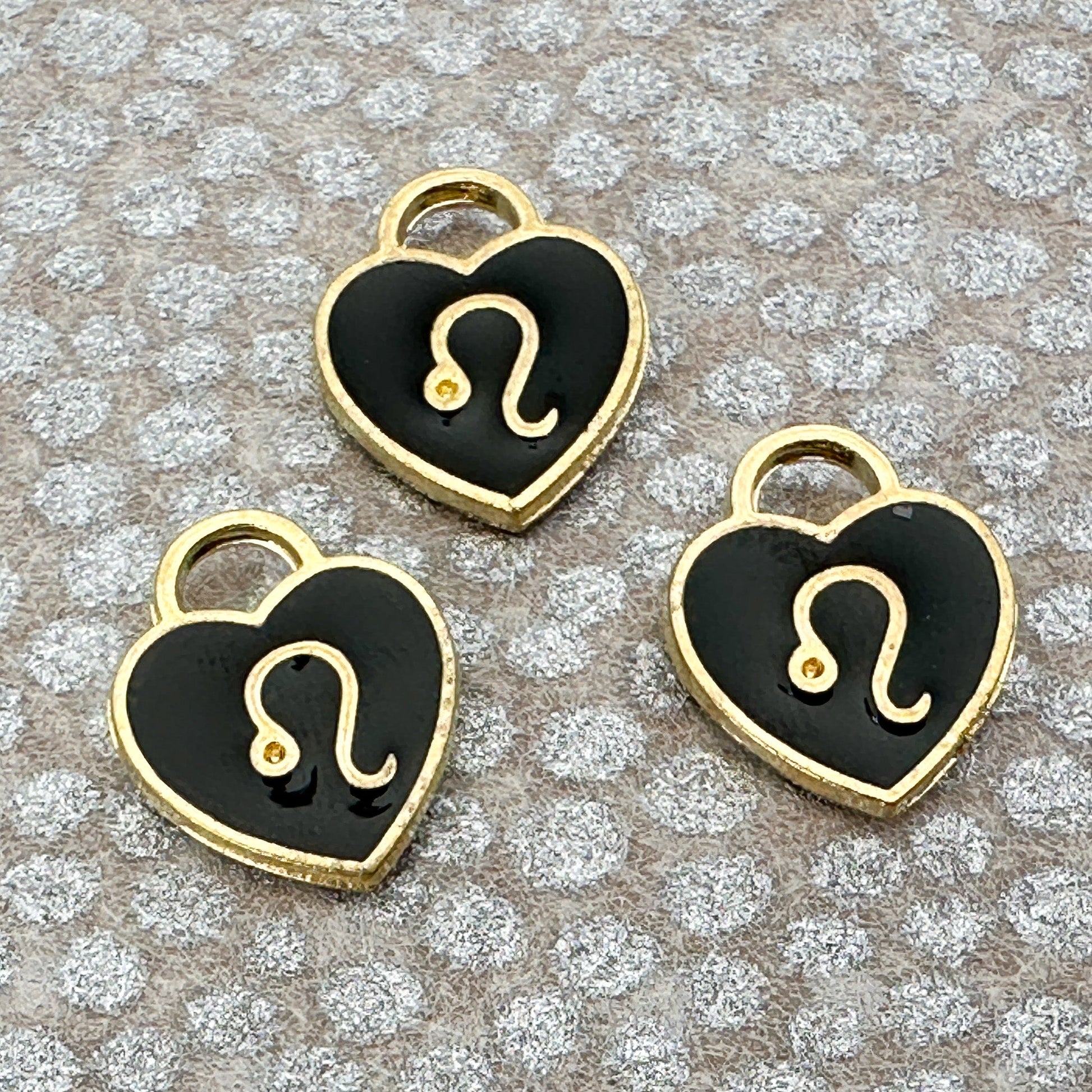 Heart with Zodiac Constellation 12x14.5mm Enamel Charm - 1 pc. (M1946)-The Bead Gallery Honolulu