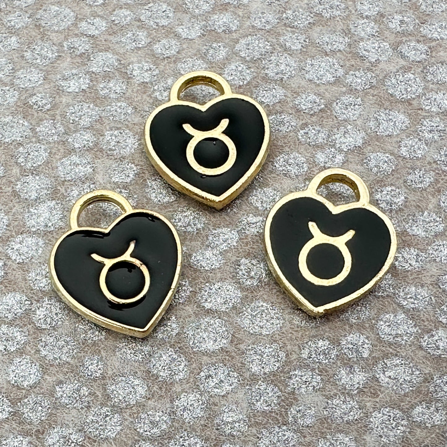 Heart with Zodiac Constellation 12x14.5mm Enamel Charm - 1 pc. (M1946)-The Bead Gallery Honolulu