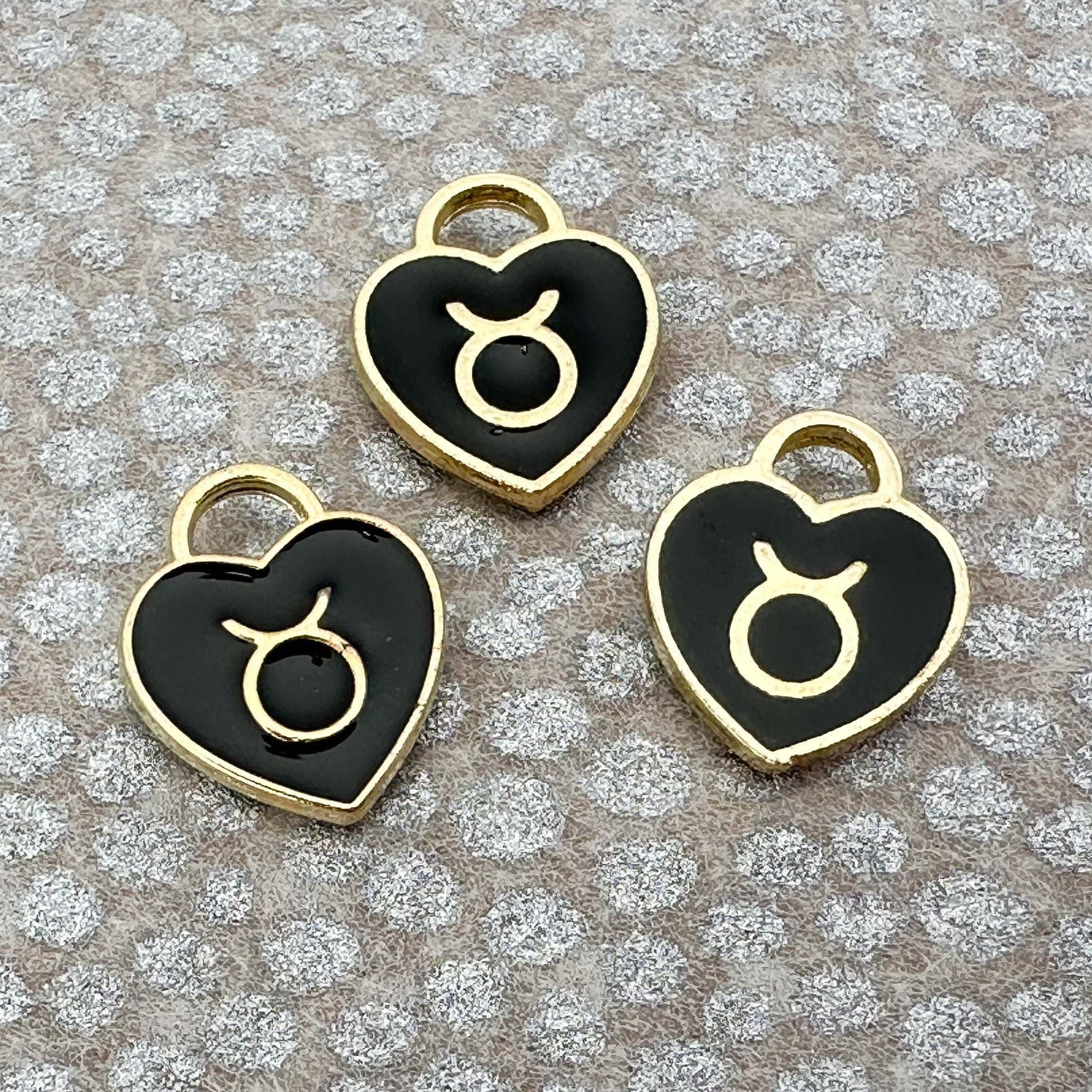 Heart with Zodiac Constellation 12x14.5mm Enamel Charm - 1 pc. (M1946)-The Bead Gallery Honolulu