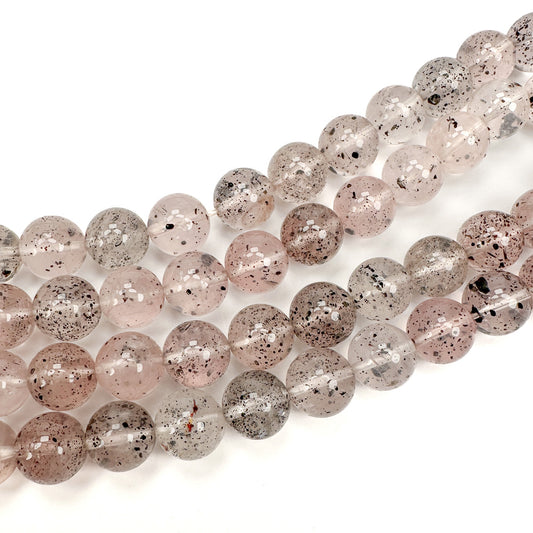 Hematite in Quartz 10mm Smooth Round Bead - 2 pcs. (P3095)-The Bead Gallery Honolulu