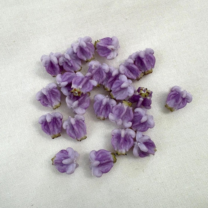 Hawaiian Crown Flower 12mm Hand Painted Purple Clay Bead (C132)-The Bead Gallery Honolulu