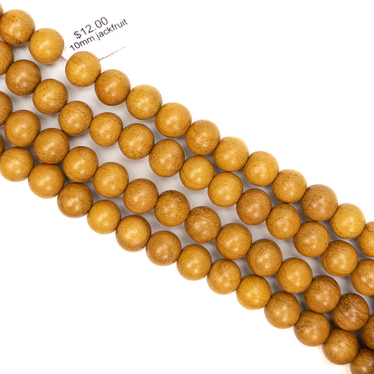 Jackfruit 10mm Round Bead - 16.25" Strand-The Bead Gallery Honolulu