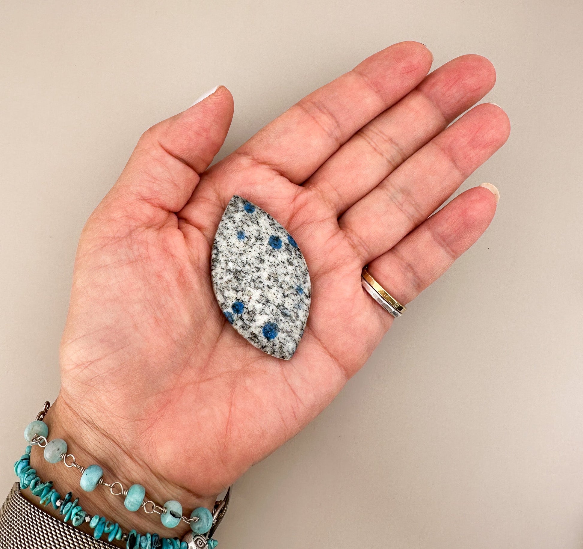 k2 granite; large; smooth; leaf; tip-drilled; focal; pendant-The Bead Gallery Honolulu