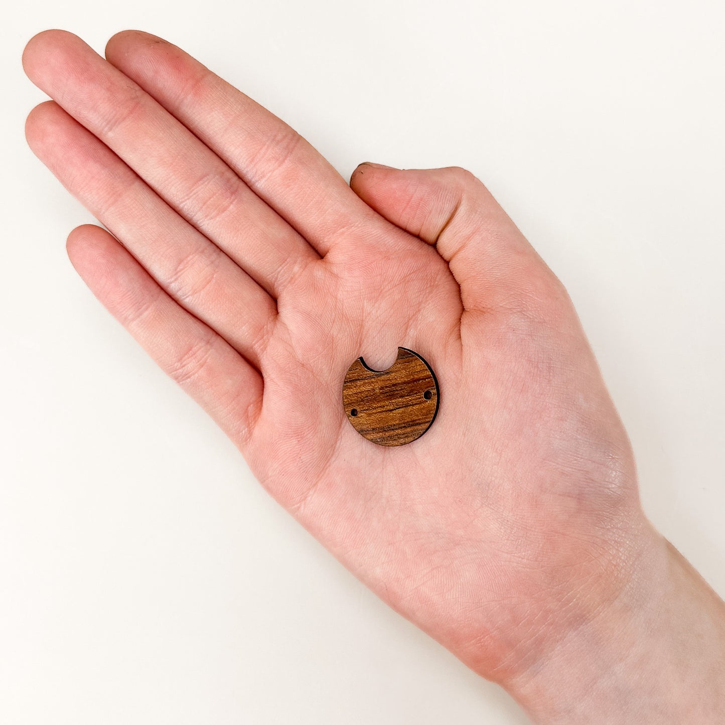 Koa Fat Crescent Moon Link - 1 pc. (P1227)-The Bead Gallery Honolulu