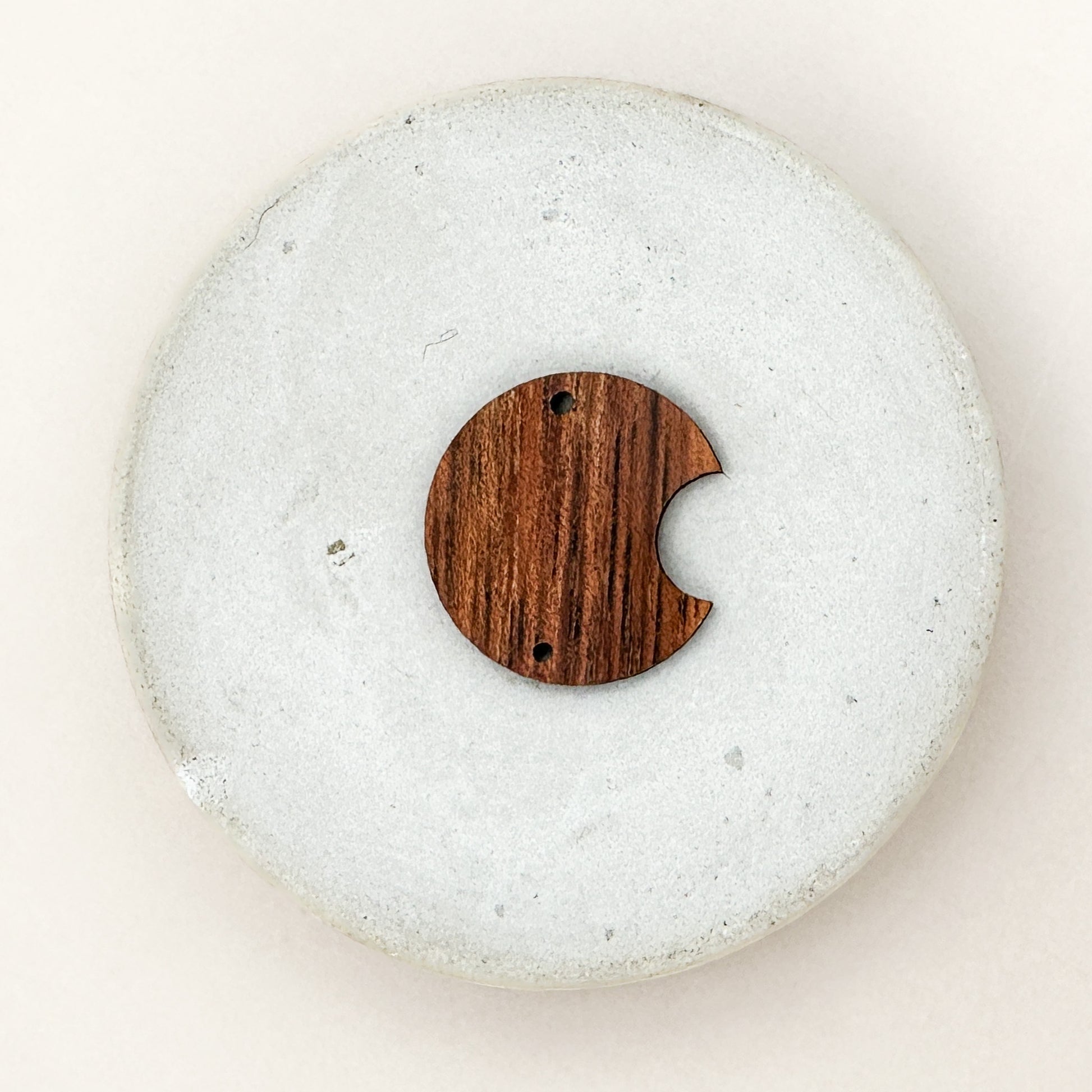 Koa Fat Crescent Moon Link - 1 pc. (P1227)-The Bead Gallery Honolulu