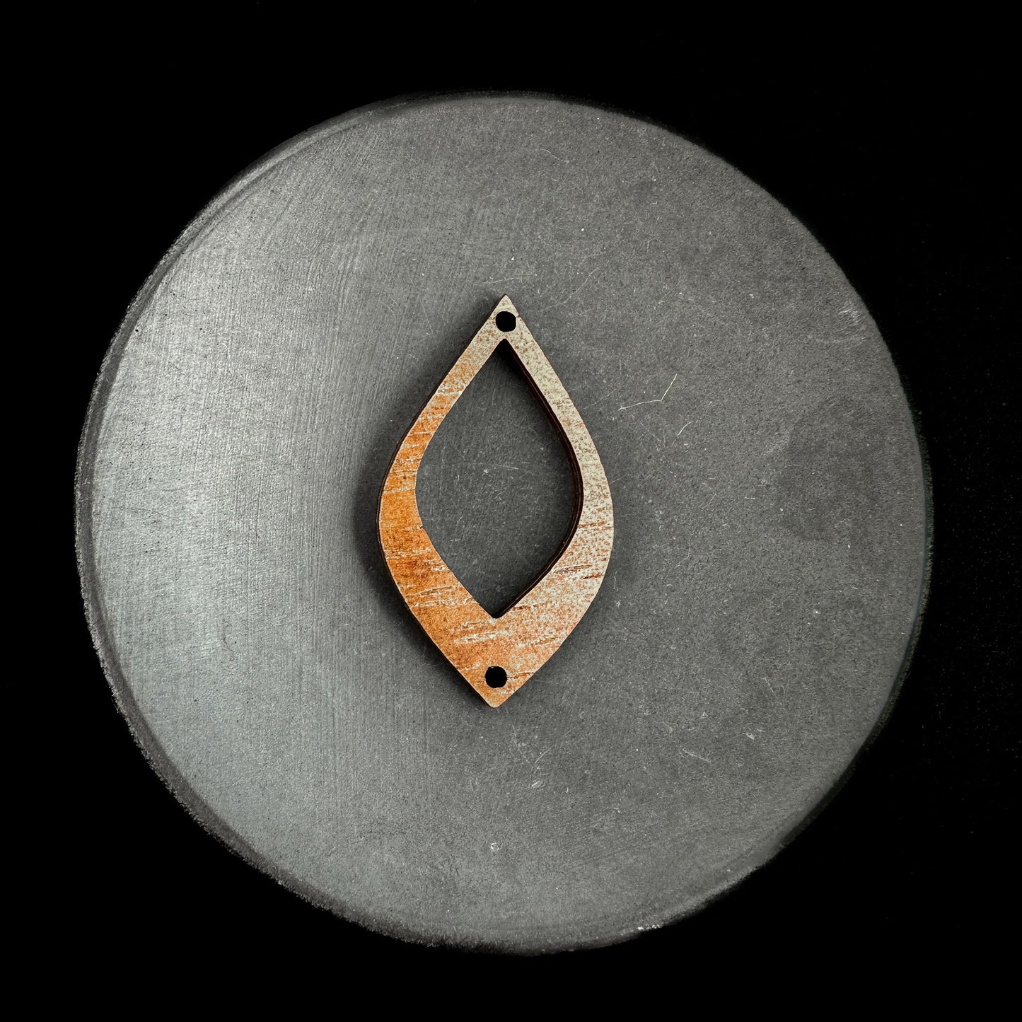 Koa Flame Frame Charm - 1 pc. (P3208)-The Bead Gallery Honolulu