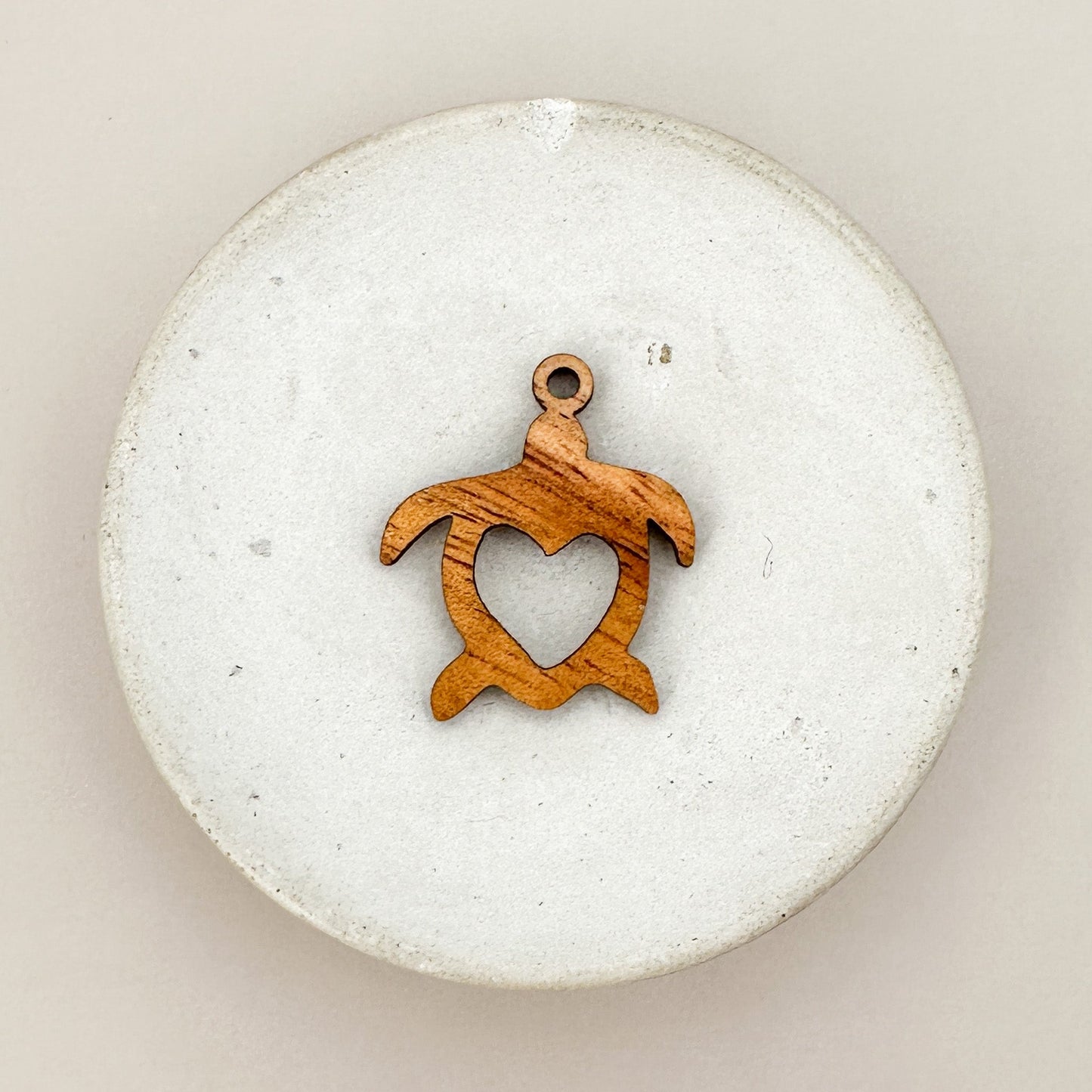 Koa Honu Heart Charm - 1 pc. (P1133)-The Bead Gallery Honolulu