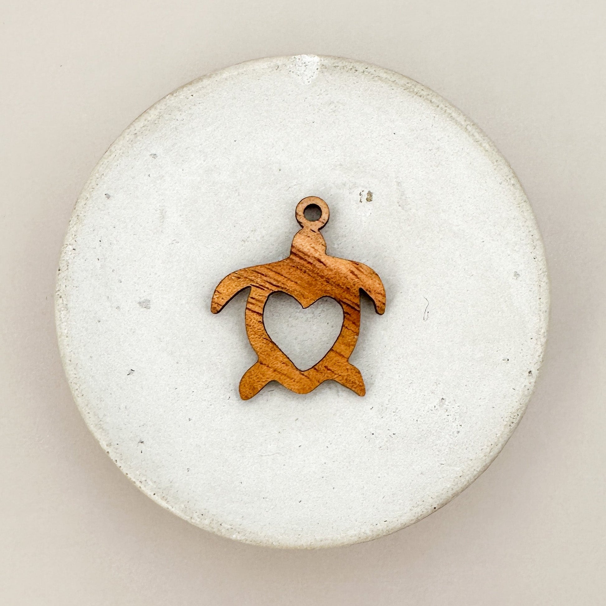 Koa Honu Heart Charm - 1 pc. (P1133)-The Bead Gallery Honolulu