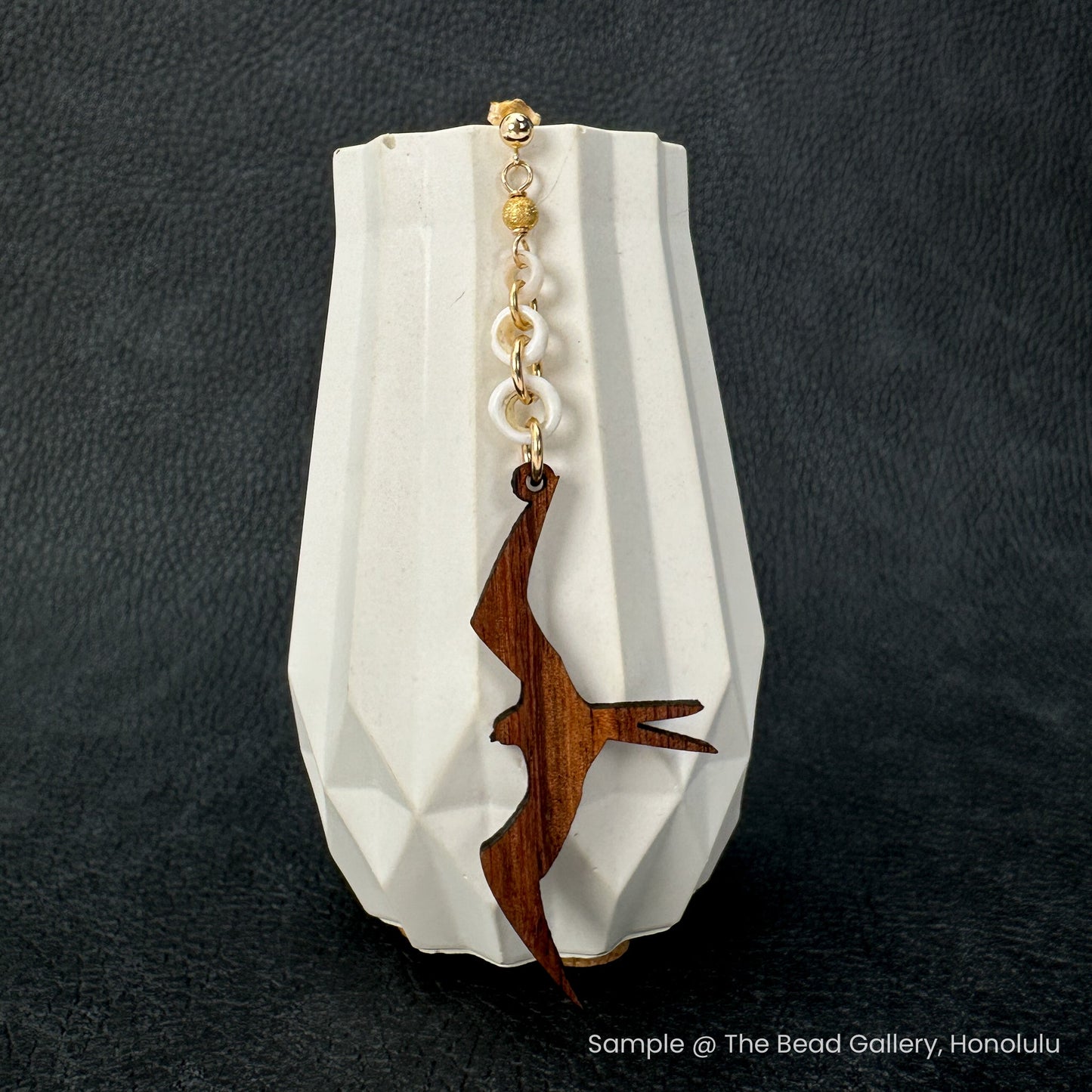 Koa Iwa Bird Cutout Wood Charms - 2 pcs. (P3060)-The Bead Gallery Honolulu