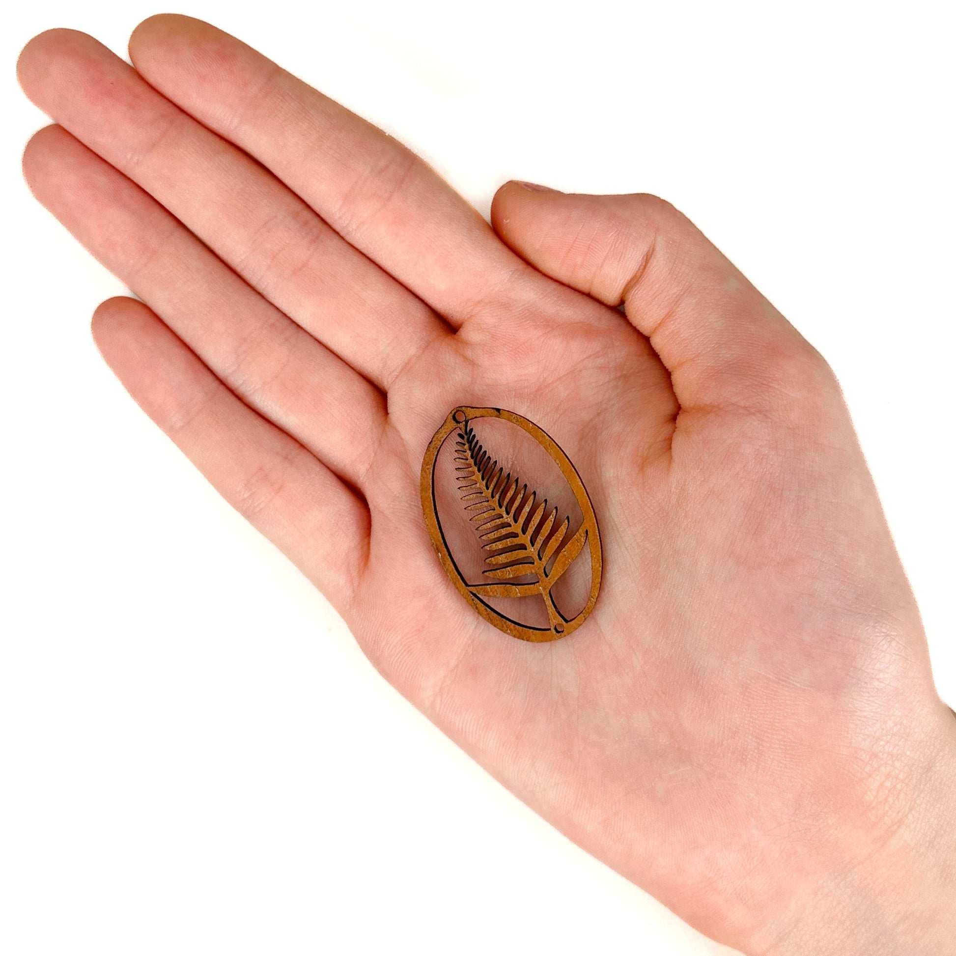 Koa Palapalai Fern Charm - 1 pc. (P3210)-The Bead Gallery Honolulu