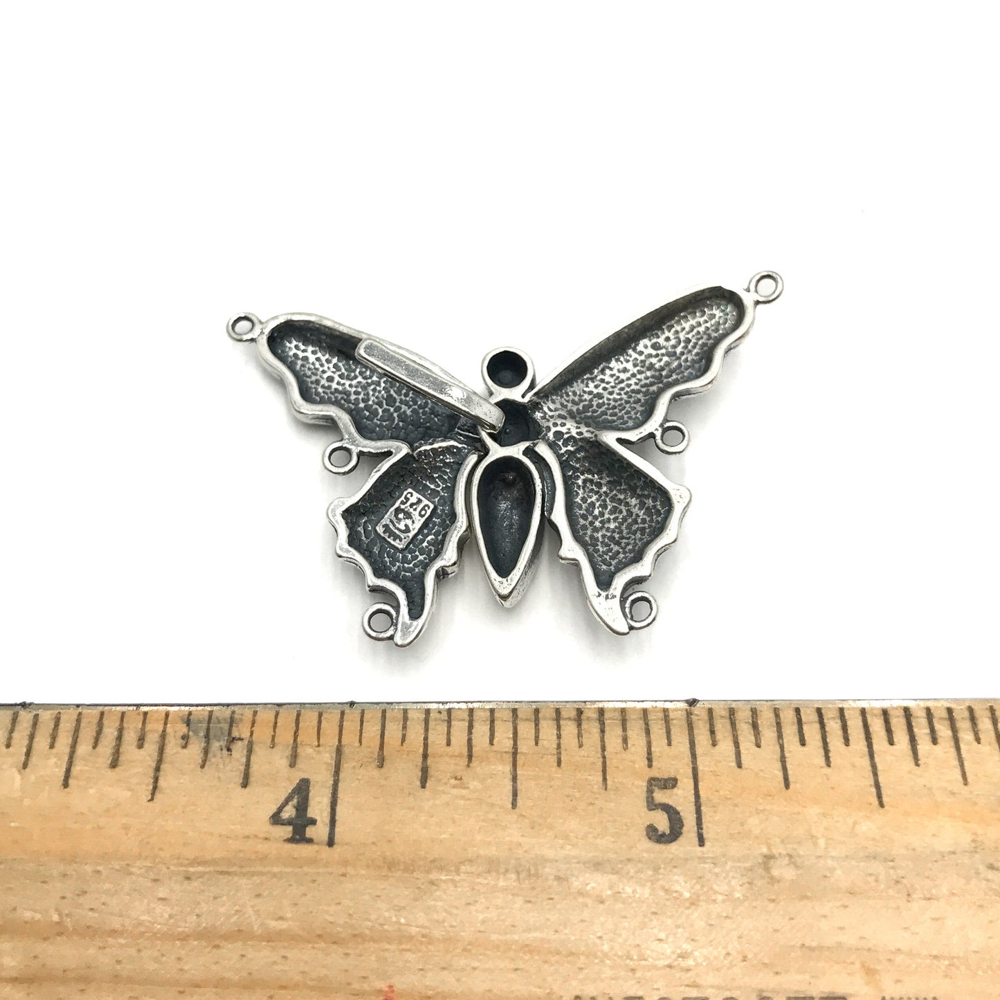 Large Butterfly Hook and Eye Clasp (Sterling Silver) - 1 set-The Bead Gallery Honolulu