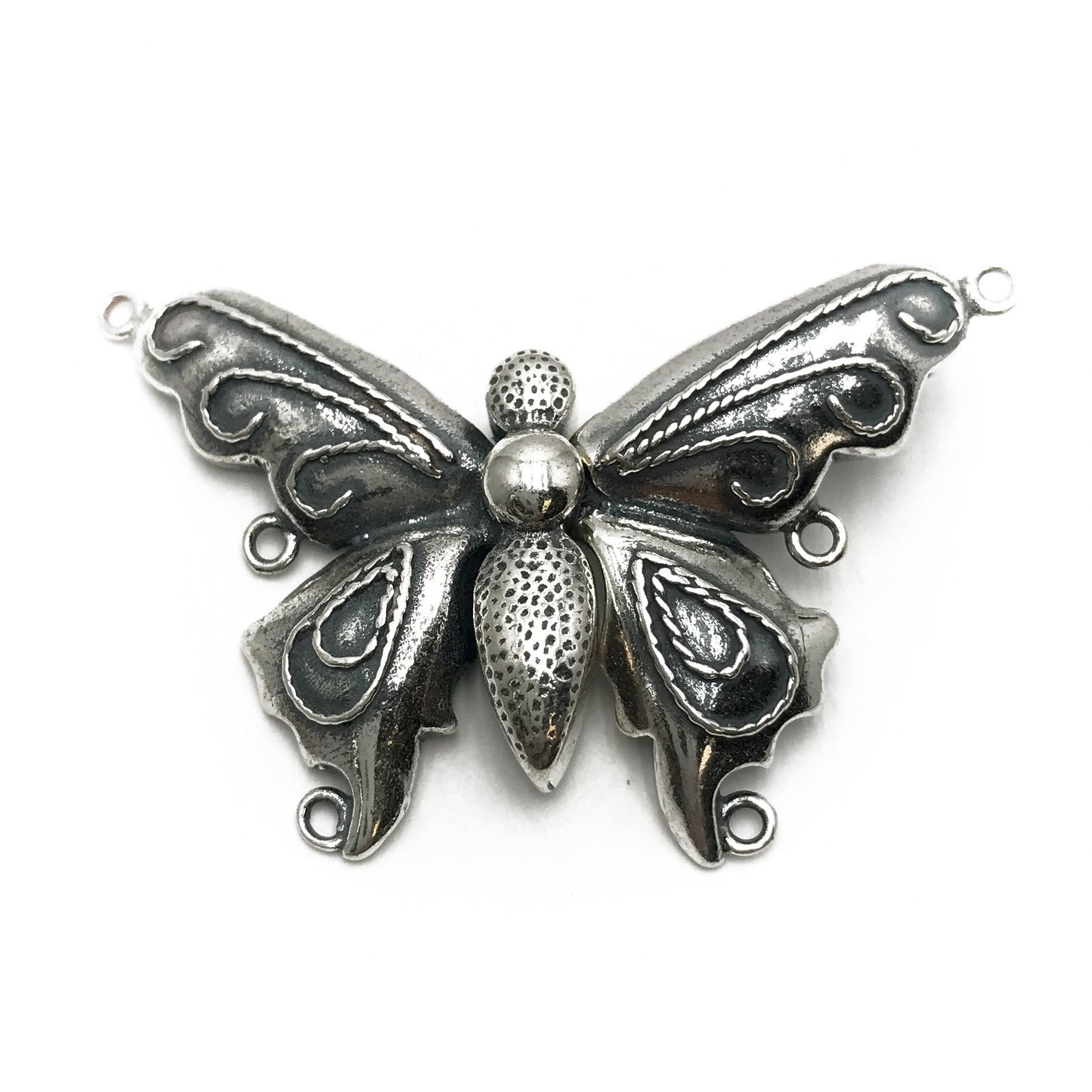 Large Butterfly Hook and Eye Clasp (Sterling Silver) - 1 set-The Bead Gallery Honolulu