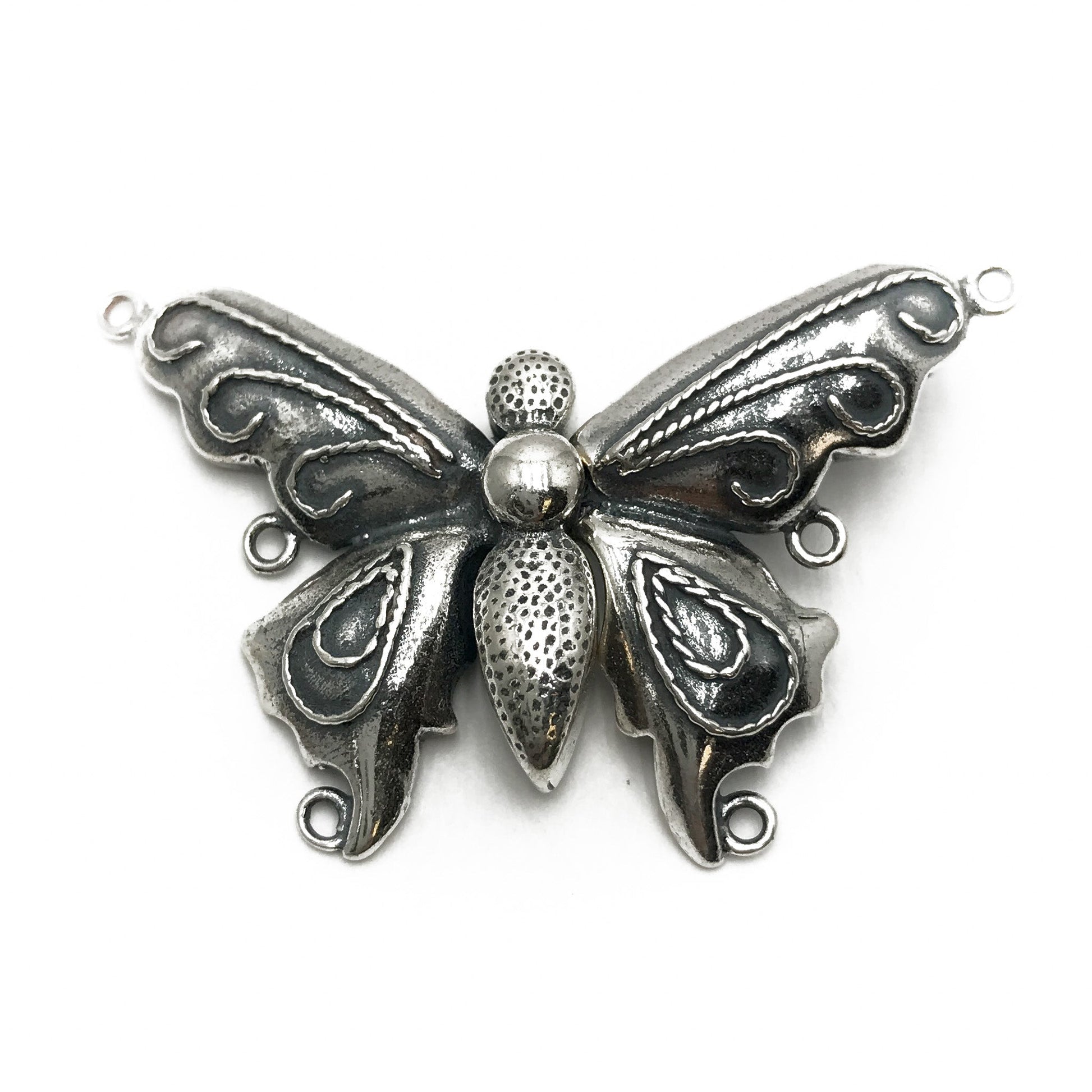 Large Butterfly Hook and Eye Clasp (Sterling Silver) - 1 set-The Bead Gallery Honolulu