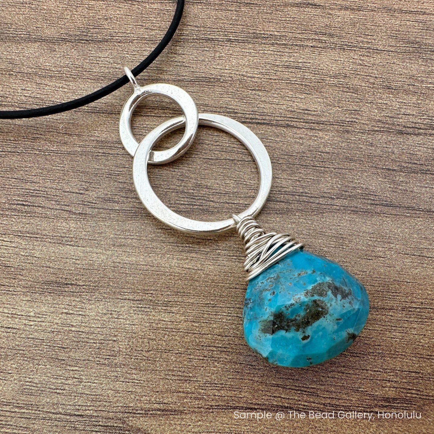 Large Linked Rings Thai Silver Pendant - 1 pc. (M1927)-The Bead Gallery Honolulu