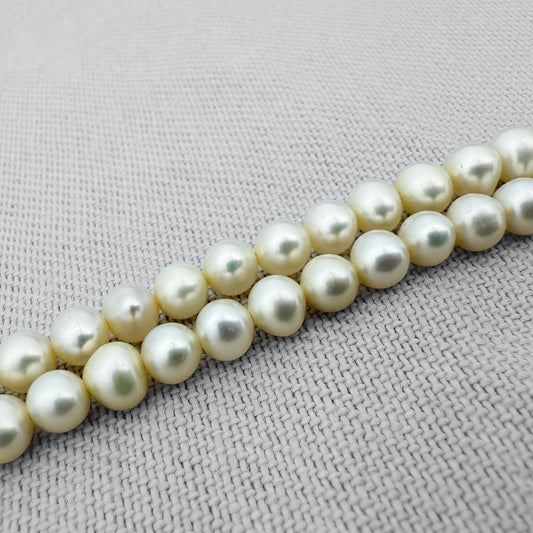 Light Lemon 5mm Potato Freshwater Pearl - 7.5" Strand (GEM530)-The Bead Gallery Honolulu