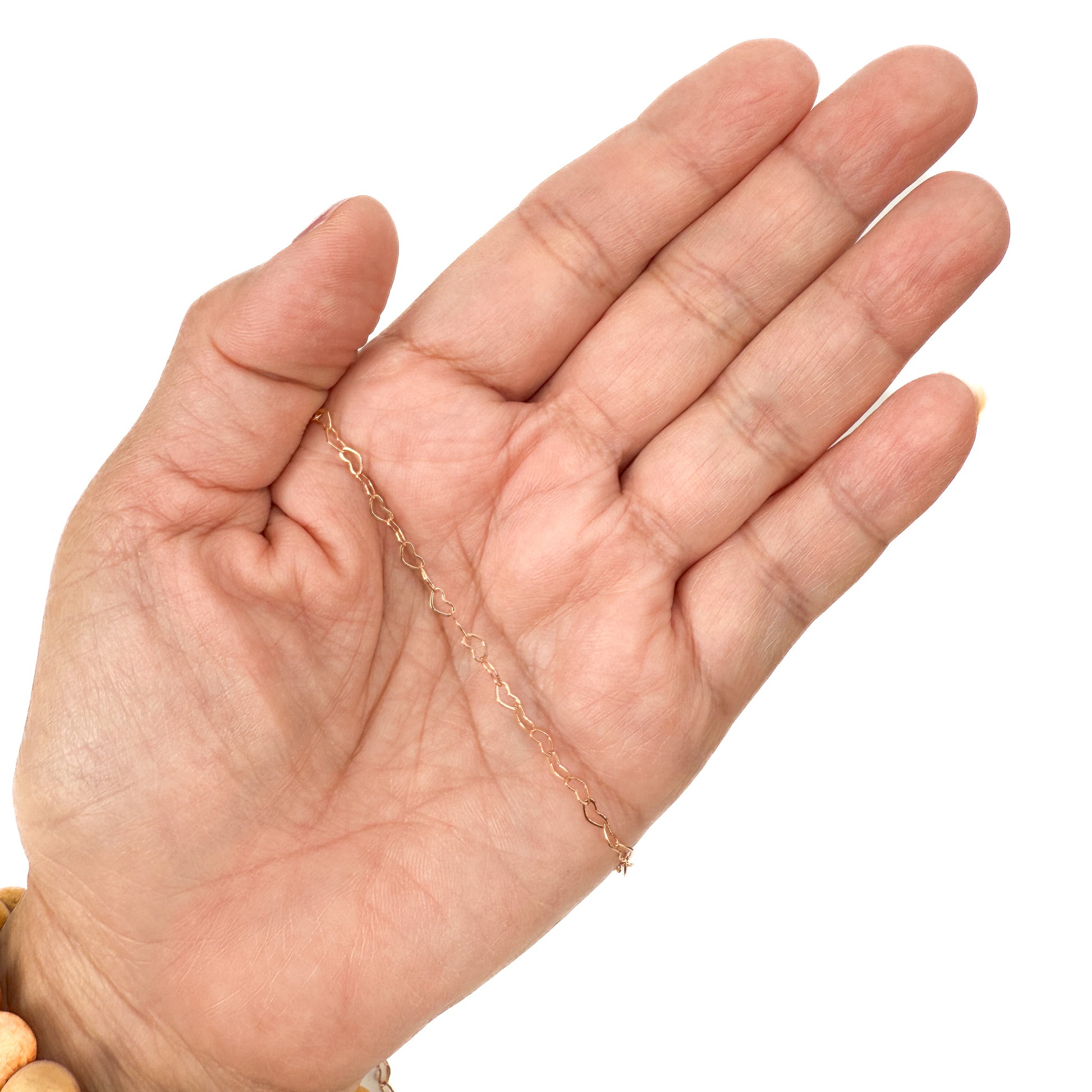 Linked Hearts Rose Gold Plated Chain - 1 inch (CB121)-The Bead Gallery Honolulu