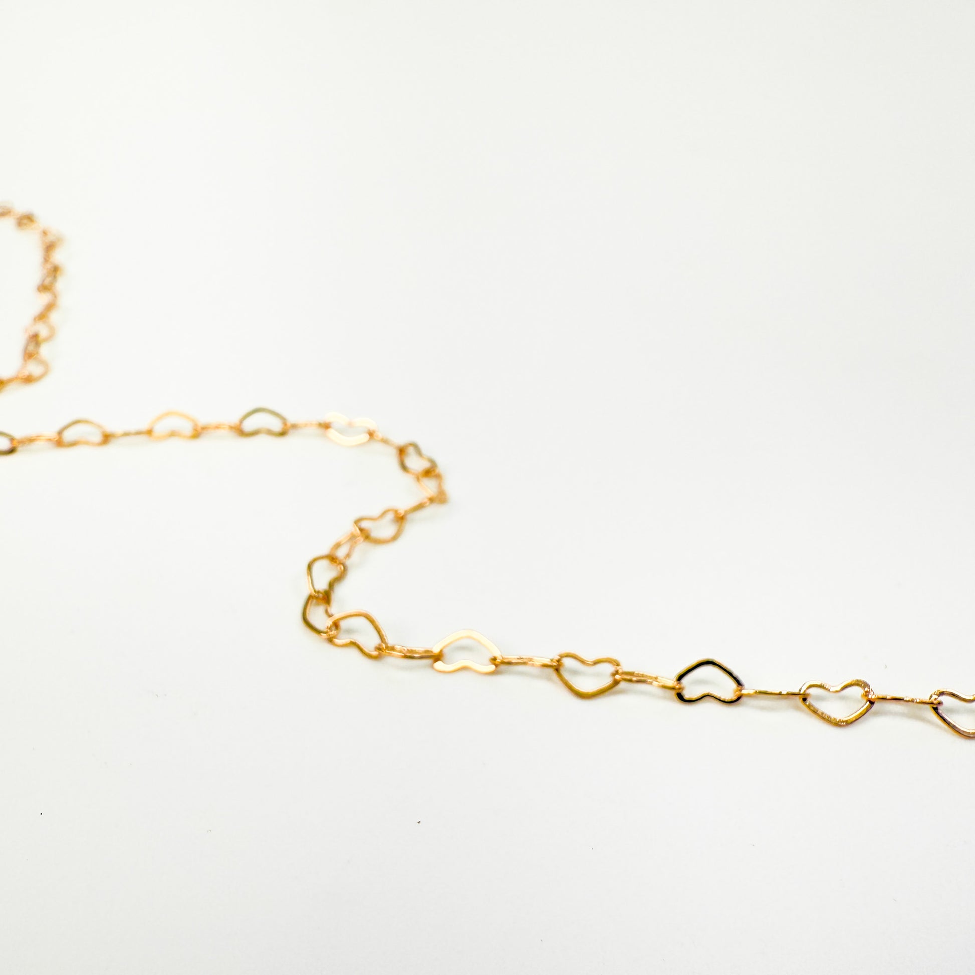 Linked Hearts Rose Gold Plated Chain - 1 inch (CB121)-The Bead Gallery Honolulu