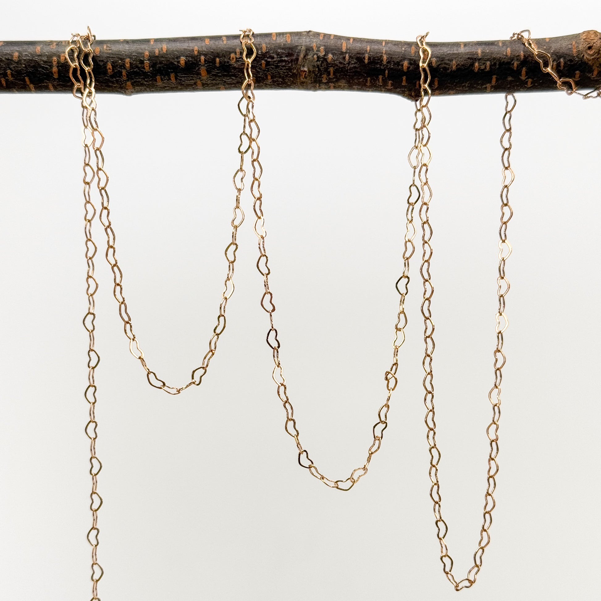 Linked Hearts Rose Gold Plated Chain - 1 inch (CB121)-The Bead Gallery Honolulu