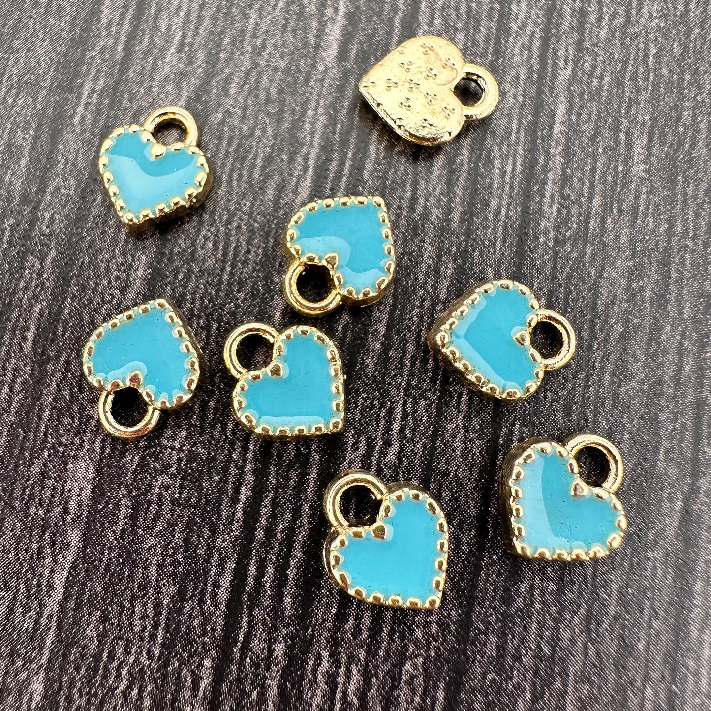 Little Heart 7x9mm Alloy Enamel Charm - 1 pc. (M1949)-The Bead Gallery Honolulu