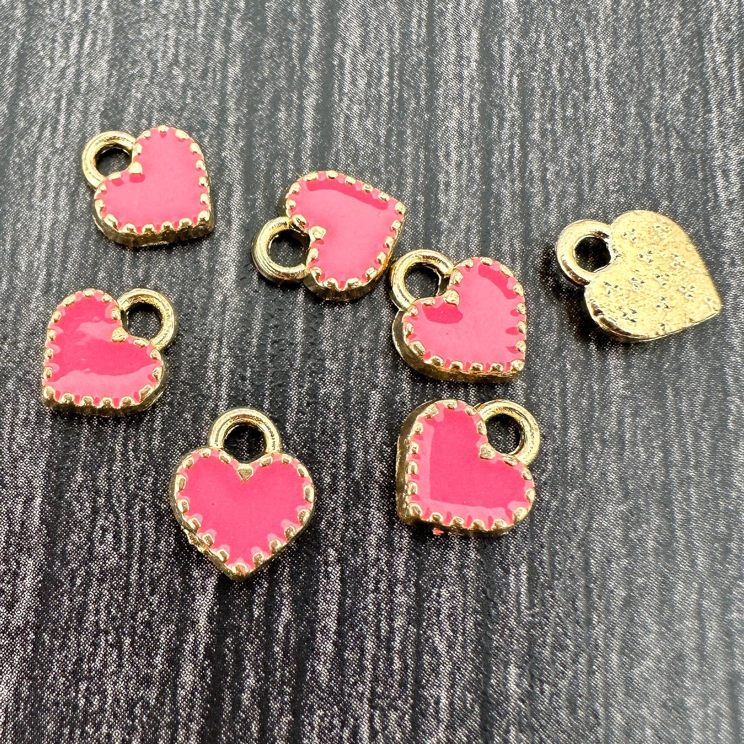 Little Heart 7x9mm Alloy Enamel Charm - 1 pc. (M1949)-The Bead Gallery Honolulu