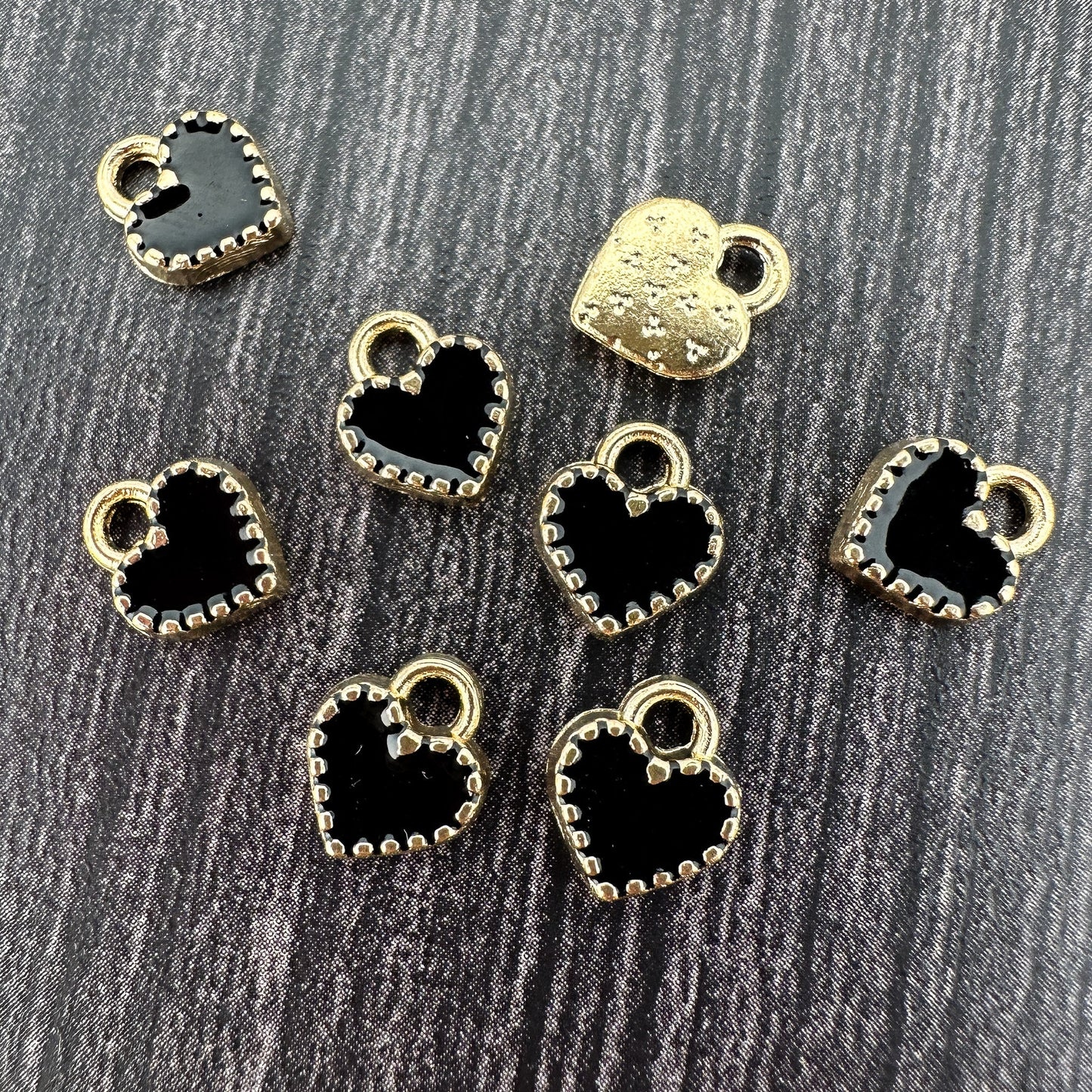 Little Heart 7x9mm Alloy Enamel Charm - 1 pc. (M1949)-The Bead Gallery Honolulu