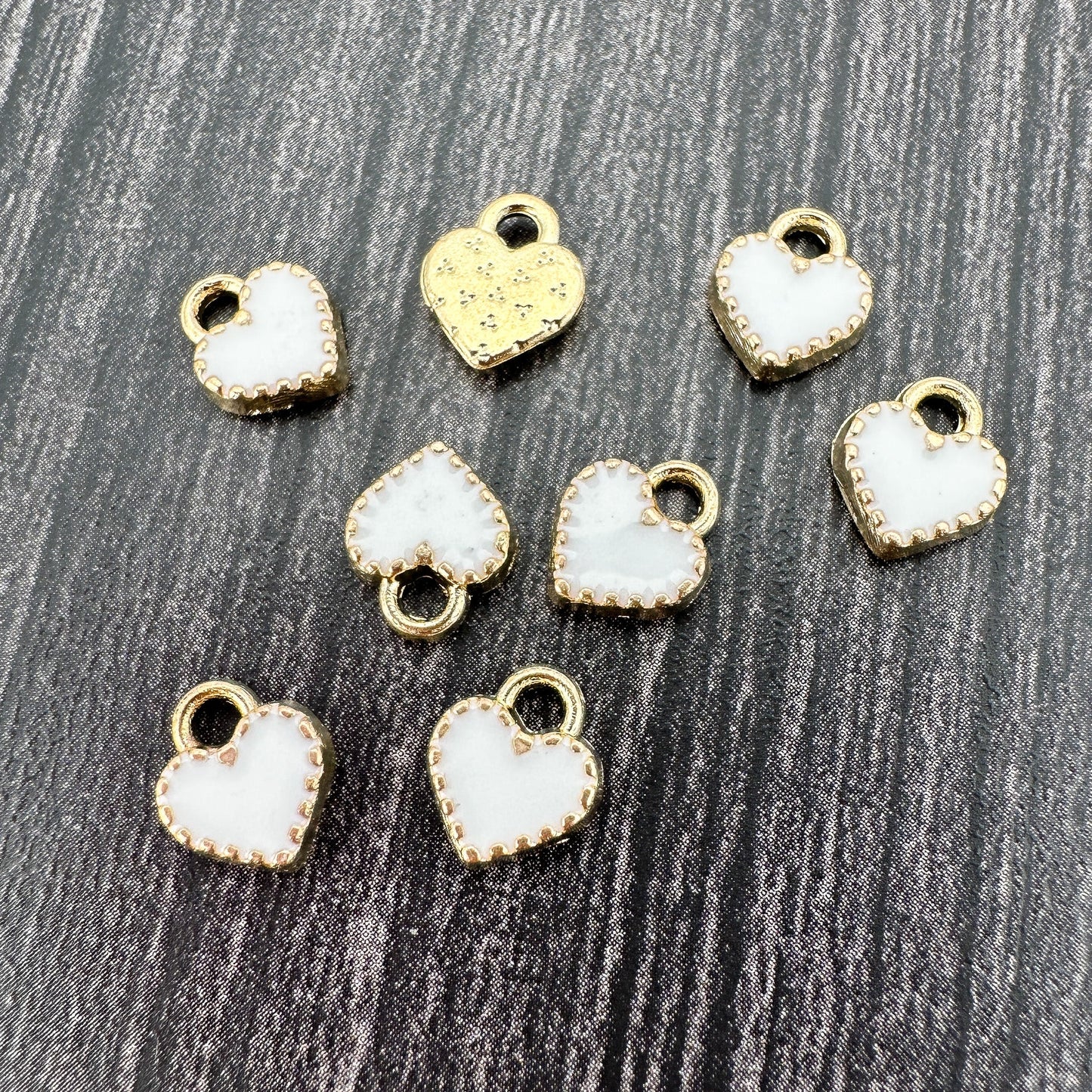 Little Heart 7x9mm Alloy Enamel Charm - 1 pc. (M1949)-The Bead Gallery Honolulu