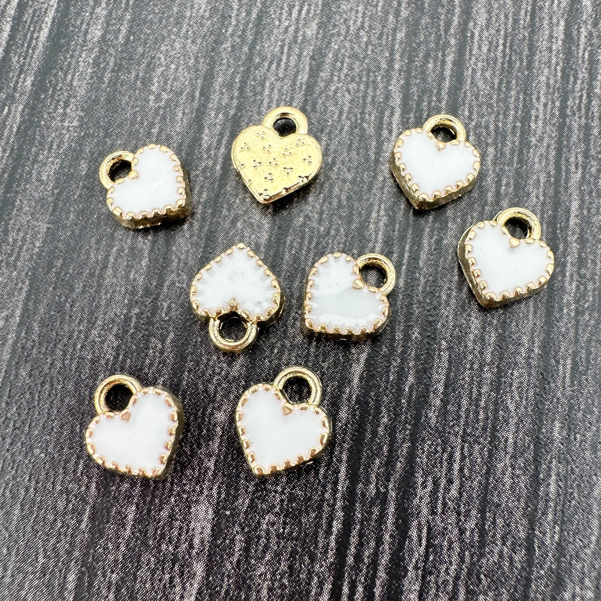 Little Heart 7x9mm Alloy Enamel Charm - 1 pc. (M1949)-The Bead Gallery Honolulu