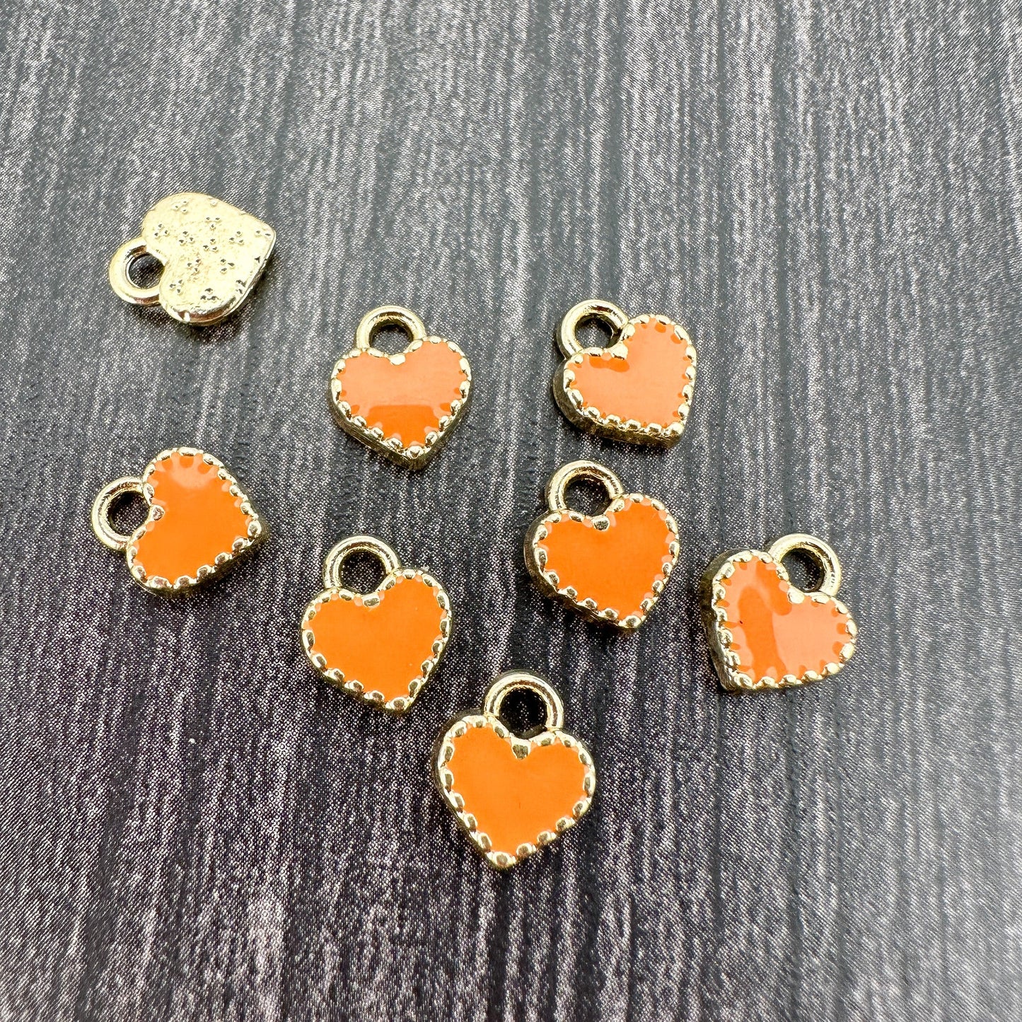Little Heart 7x9mm Alloy Enamel Charm - 1 pc. (M1949)-The Bead Gallery Honolulu