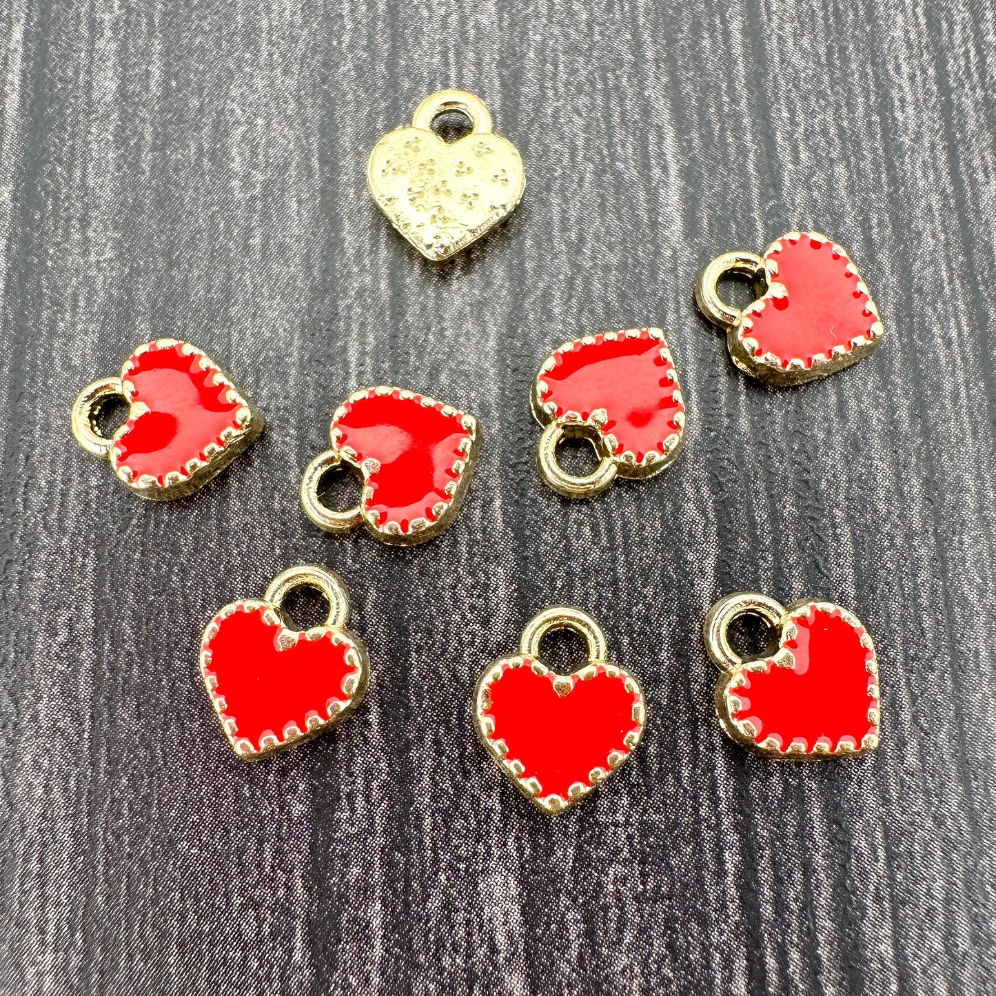 Little Heart 7x9mm Alloy Enamel Charm - 1 pc. (M1949)-The Bead Gallery Honolulu