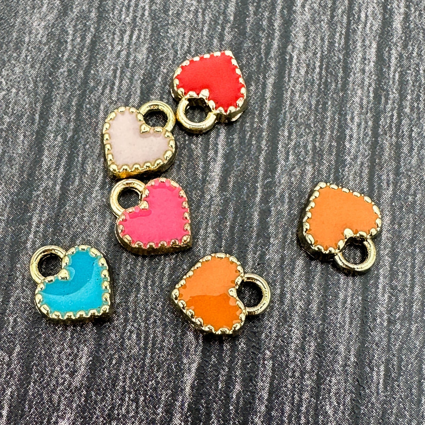 Little Heart 7x9mm Alloy Enamel Charm - 1 pc. (M1949)-The Bead Gallery Honolulu